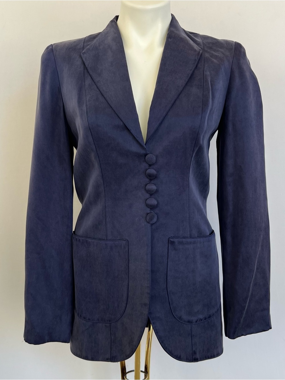 Vintage Blue Faux Suede Jacket Whimsigoth Fairy Dark Academia Romantic Victorian